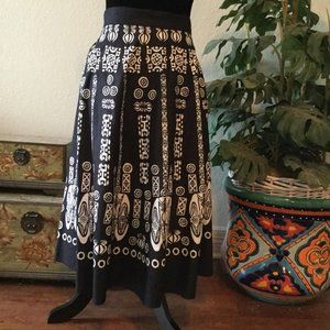 Black and White Patterned Skirt